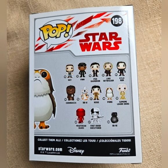 Funko POP!  STAR WARS Flocked Porg # 198 Bobblehead - Picture 5 of 9